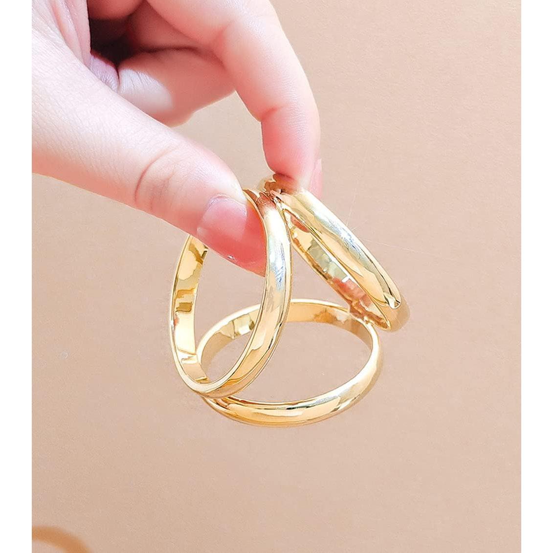 2 Anillos de Bufanda VASANA Dorado y Plateado 1.9cm