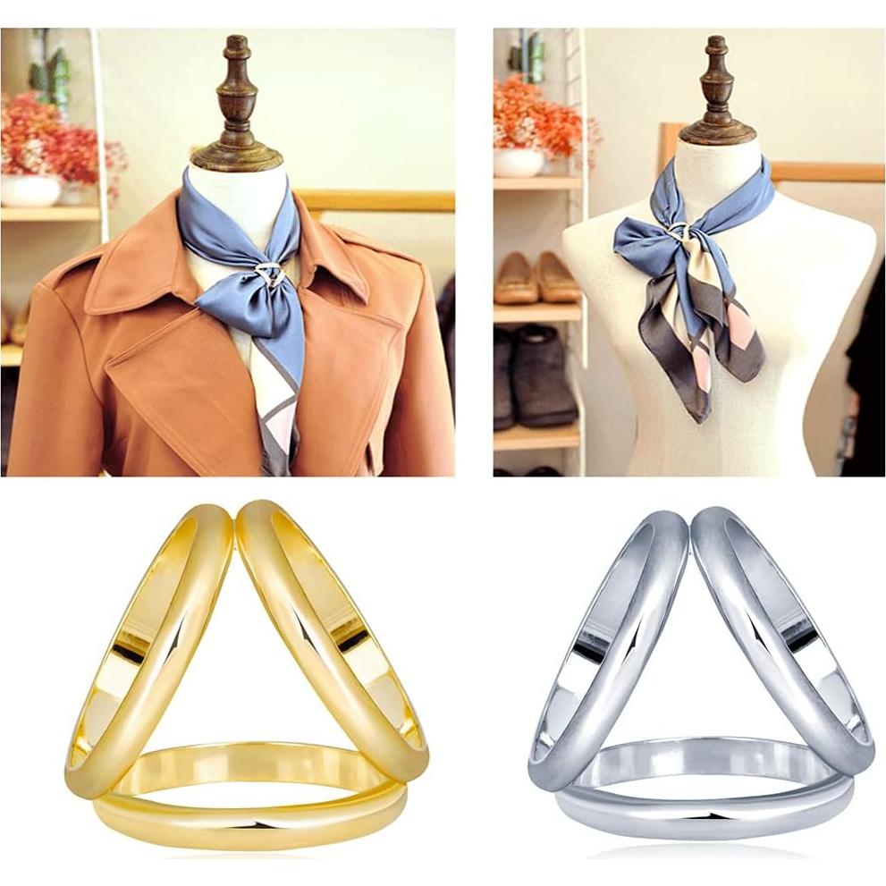 2 Anillos de Bufanda VASANA Dorado y Plateado 1.9cm