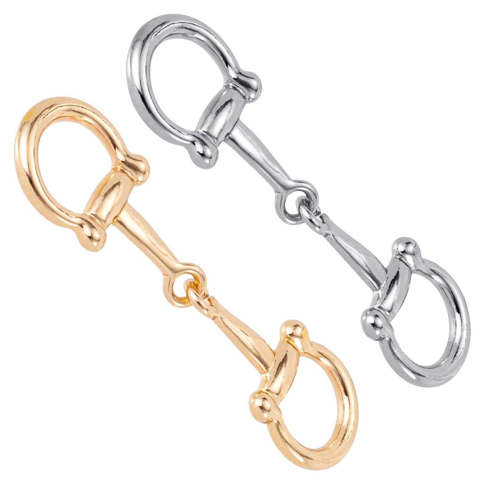 2 Anillos de Hebilla de Bufanda Horsebit Oro Plata - Mujeres