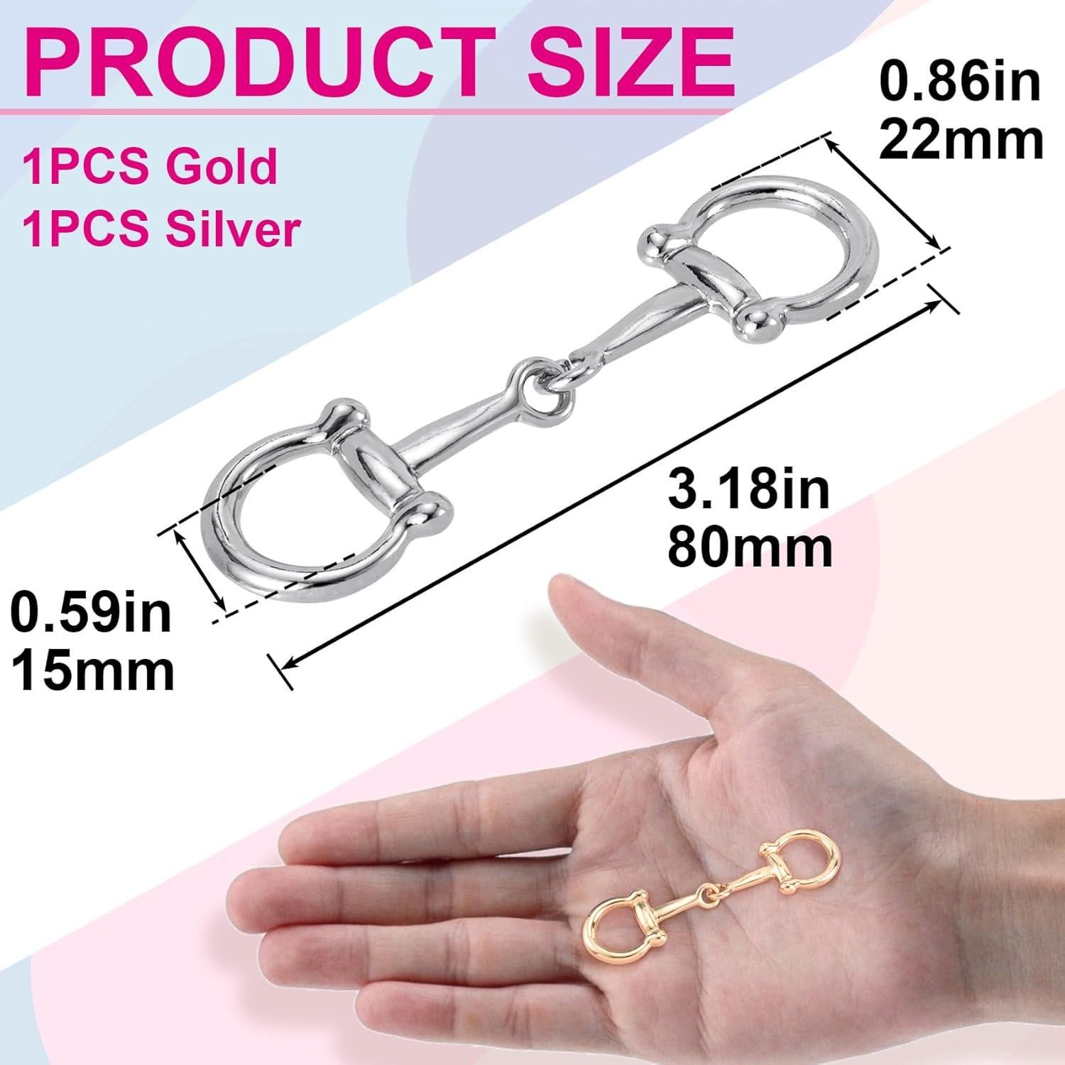 2 Anillos de Hebilla de Bufanda Horsebit Oro Plata - Mujeres