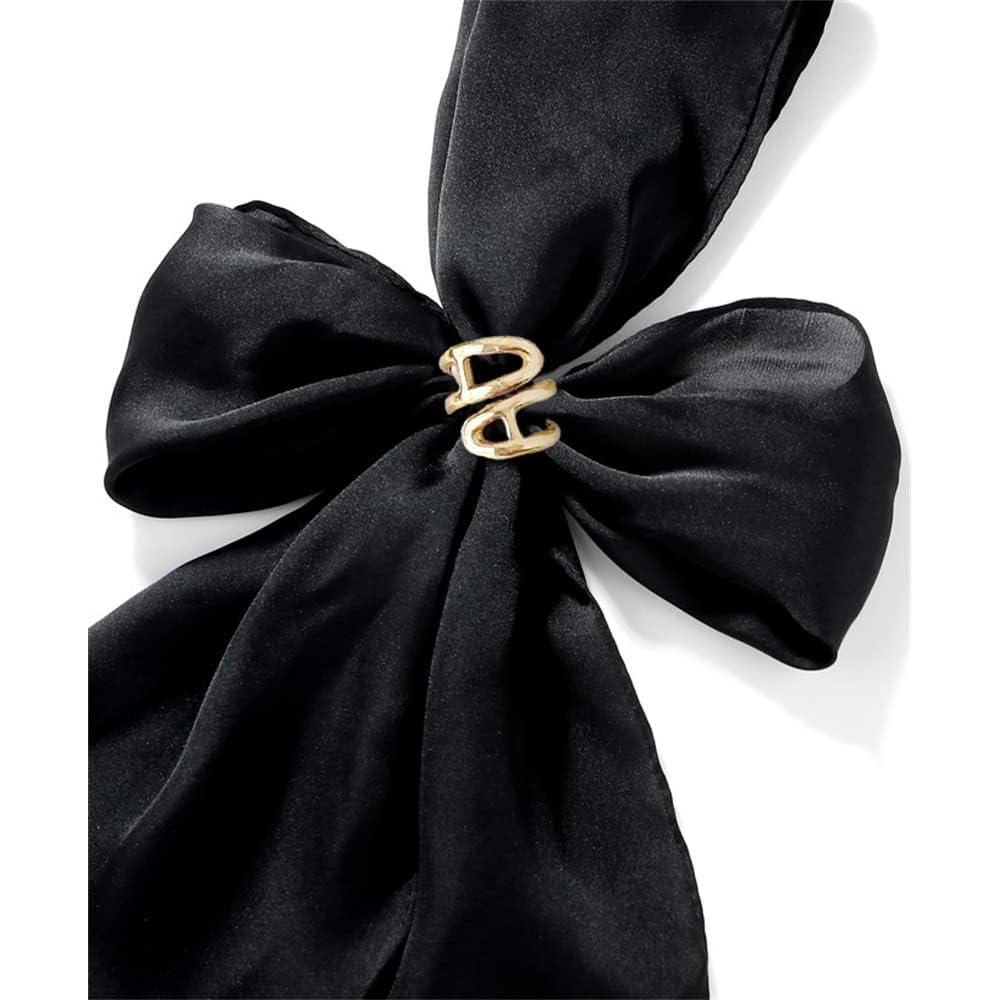 Clip de Hebilla de Bufanda de Seda Minimalista Dtja - Dorado