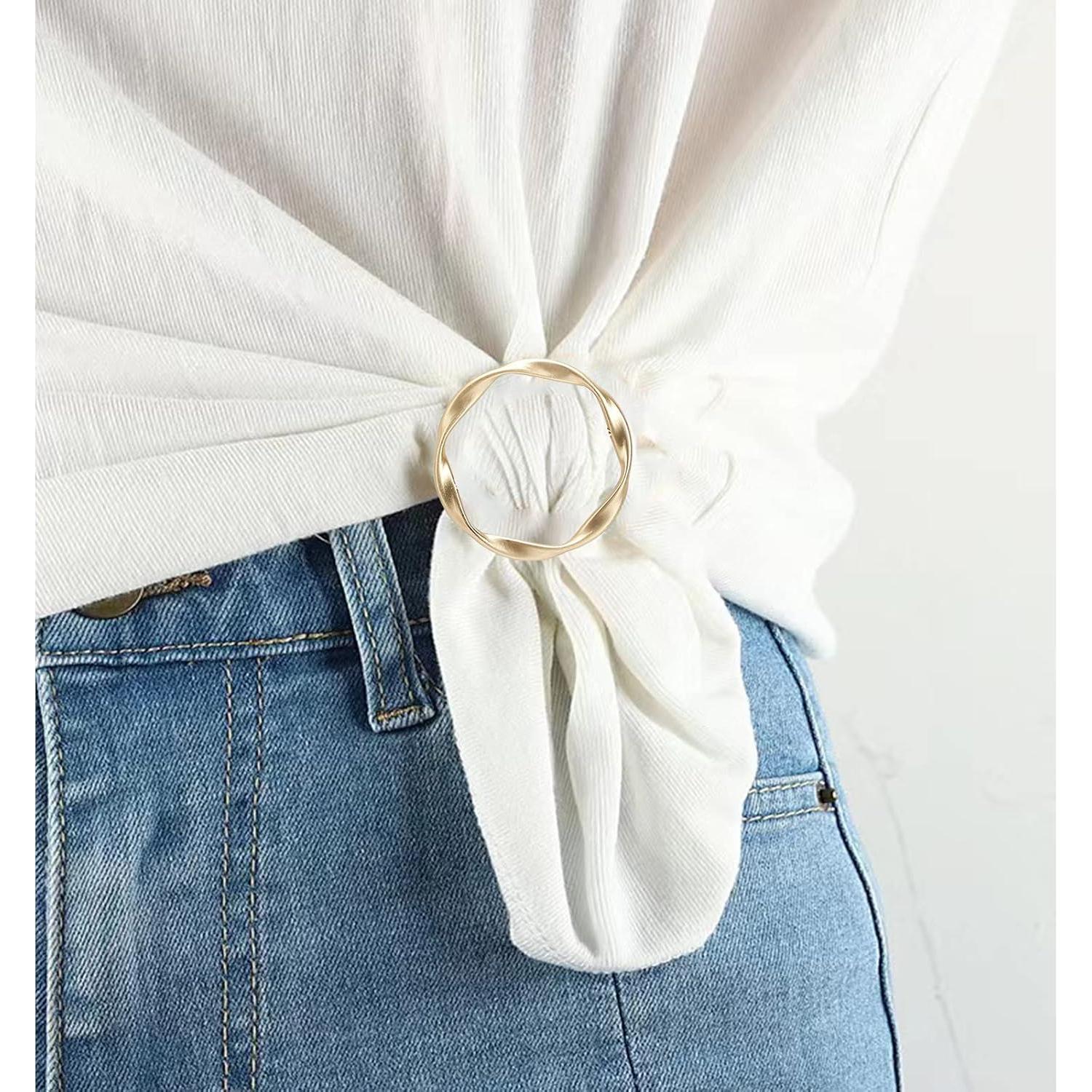 3 Anillos de Bufanda Clip DHATMYC para Mujeres - Oro, Plata, Negro