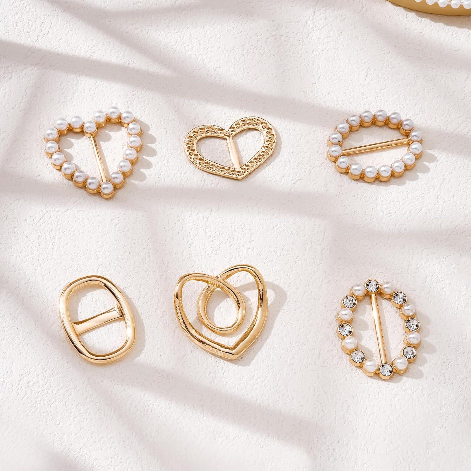 Anillo de Bufanda de Perla Mariposa Plikin 6PCS para Mujeres