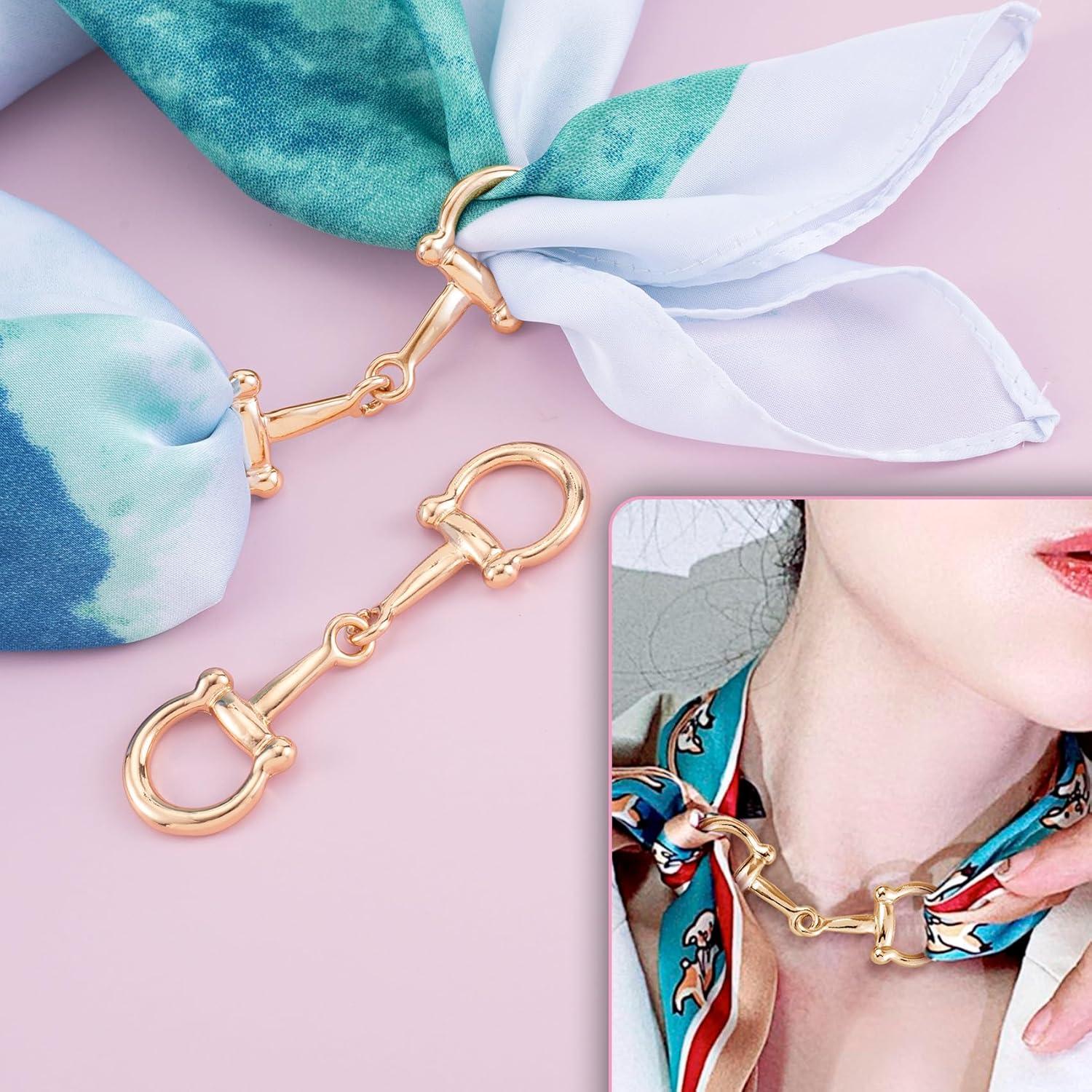 Hebilla de Bufanda Horsebit Dorada para Mujeres - 1 Pieza