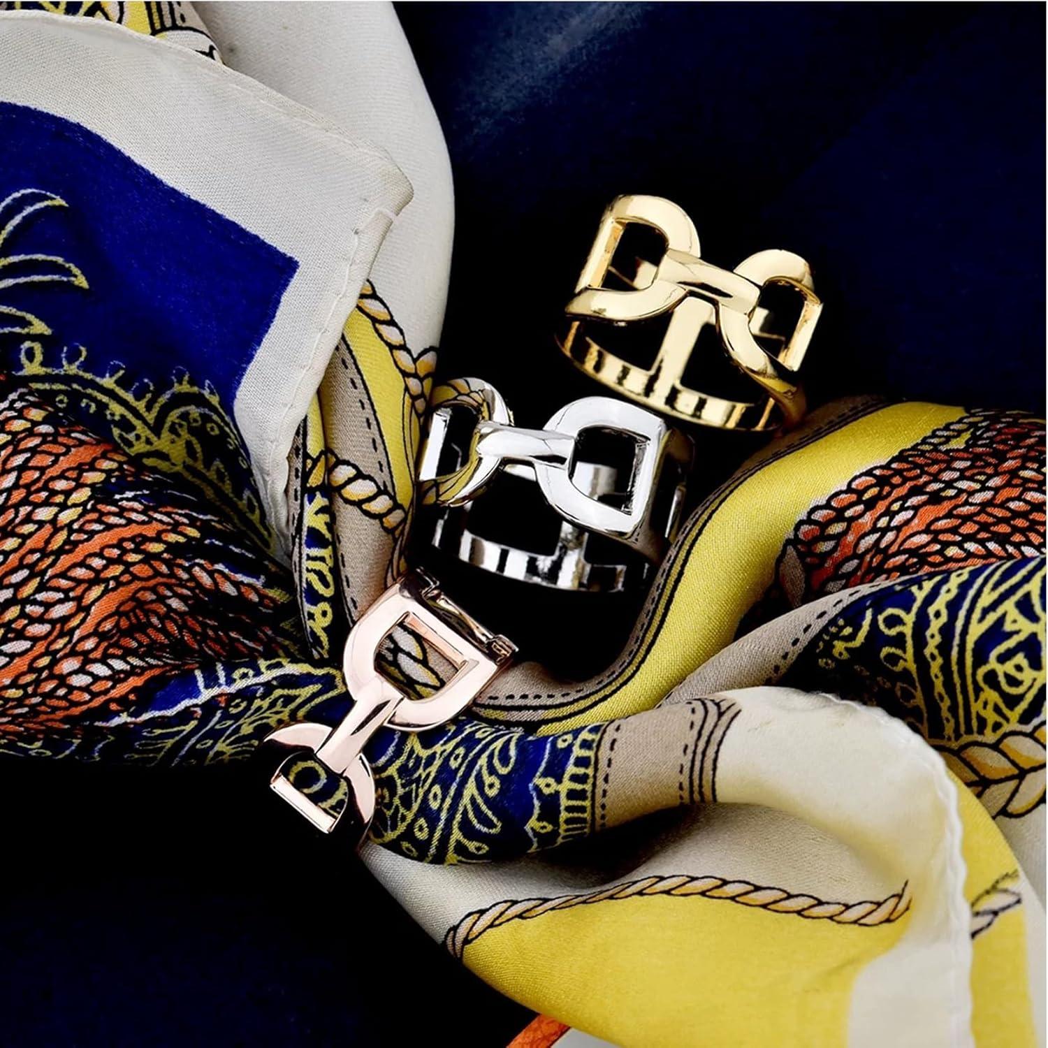 Anillos de bufanda Dielianyi 3PCS - Clips elegantes oro, rosa, plata