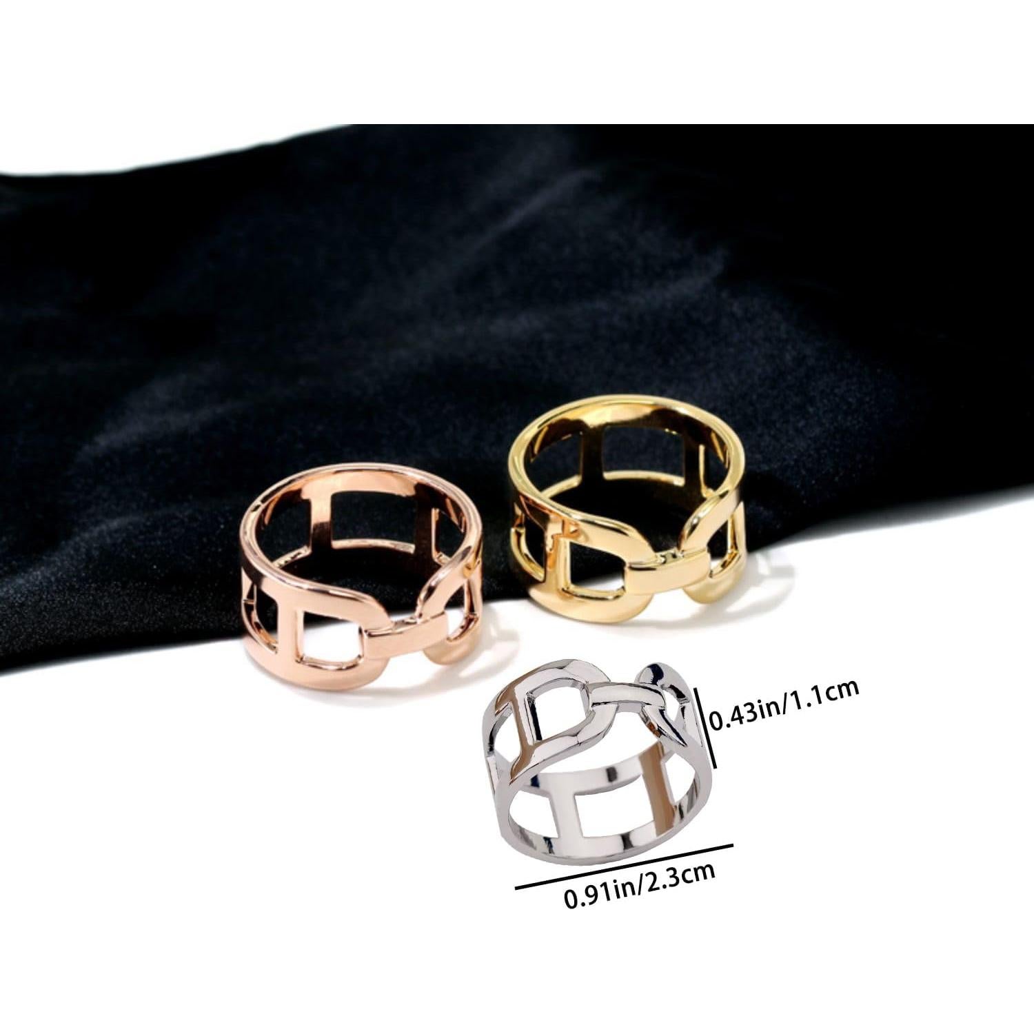 Anillos de bufanda Dielianyi 3PCS - Clips elegantes oro, rosa, plata