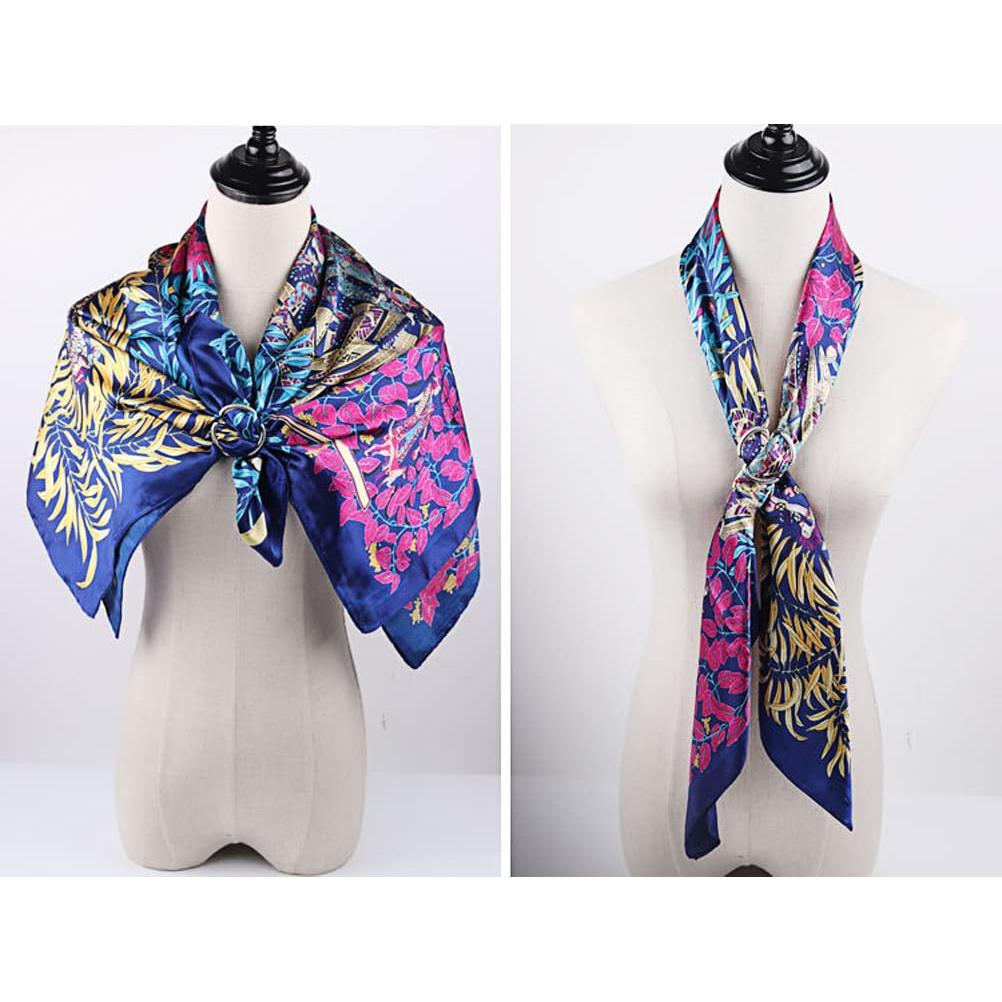 6 Piezas Anillos de Bufanda de Seda Aswewamt - Dorado, Plateado, Negro Mate