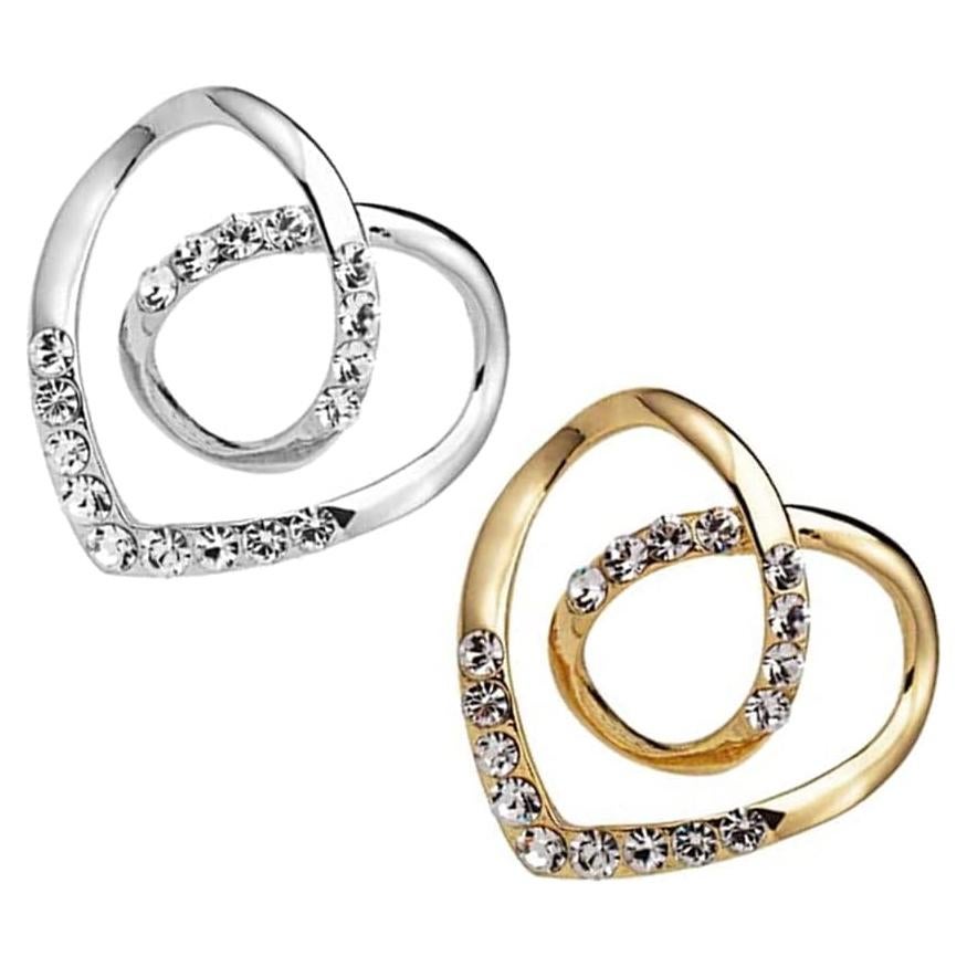 Anillos de Bufanda Corazón Amor 2 Pcs Clips Damas