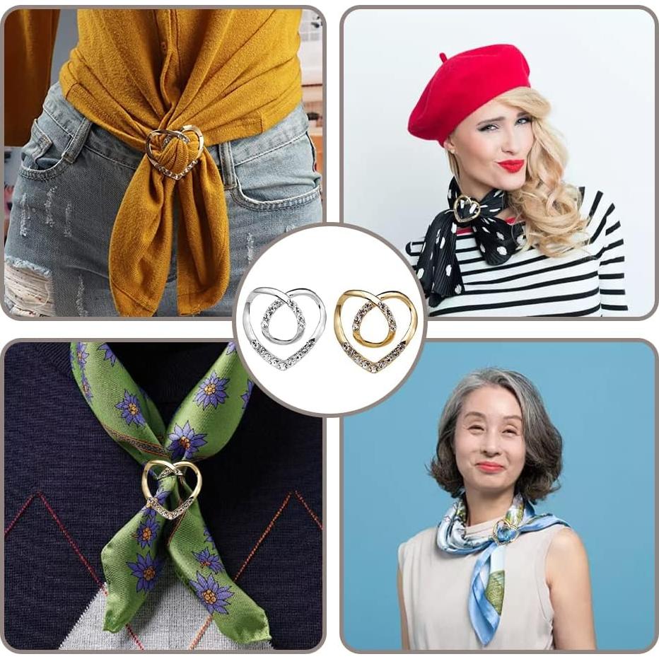 Anillos de Bufanda Corazón Amor 2 Pcs Clips Damas