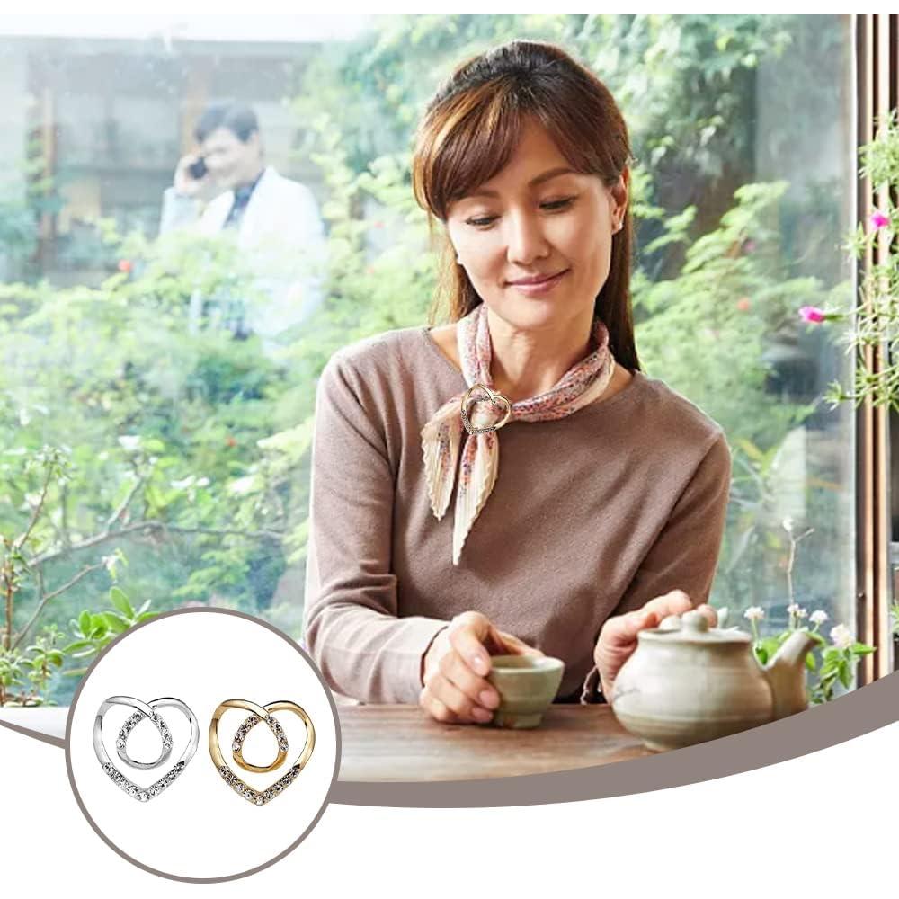 Anillos de Bufanda Corazón Amor 2 Pcs Clips Damas