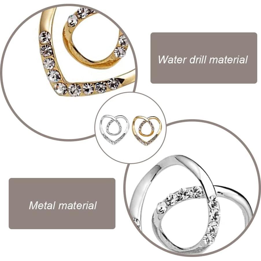 Anillos de Bufanda Corazón Amor 2 Pcs Clips Damas
