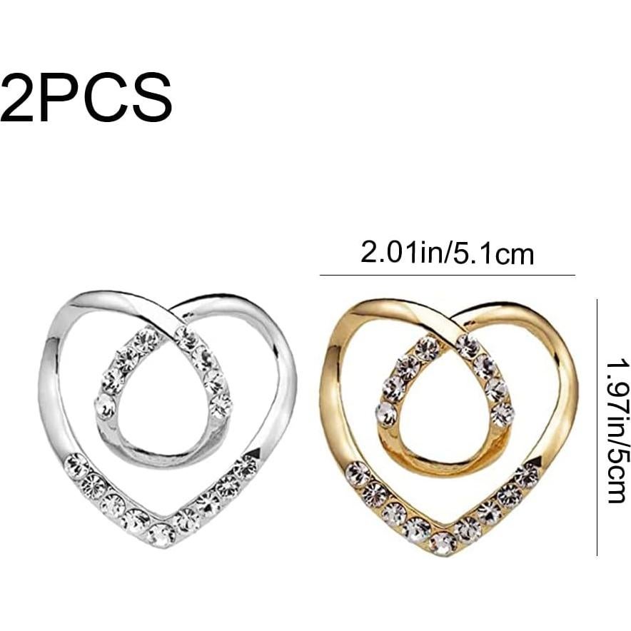 Anillos de Bufanda Corazón Amor 2 Pcs Clips Damas