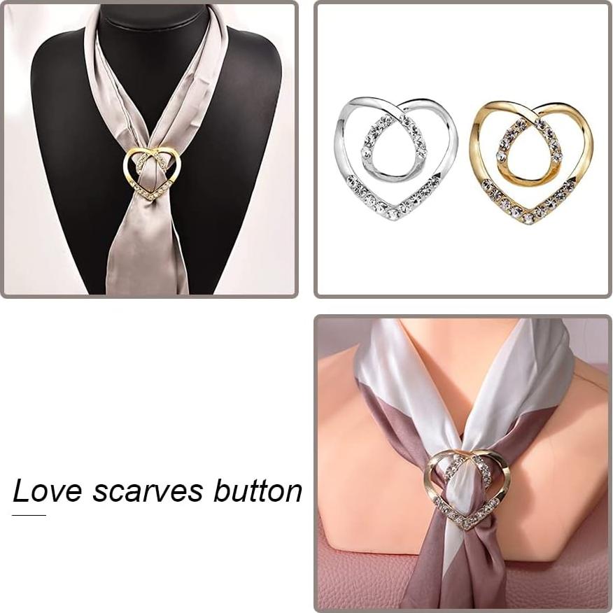Anillos de Bufanda Corazón Amor 2 Pcs Clips Damas
