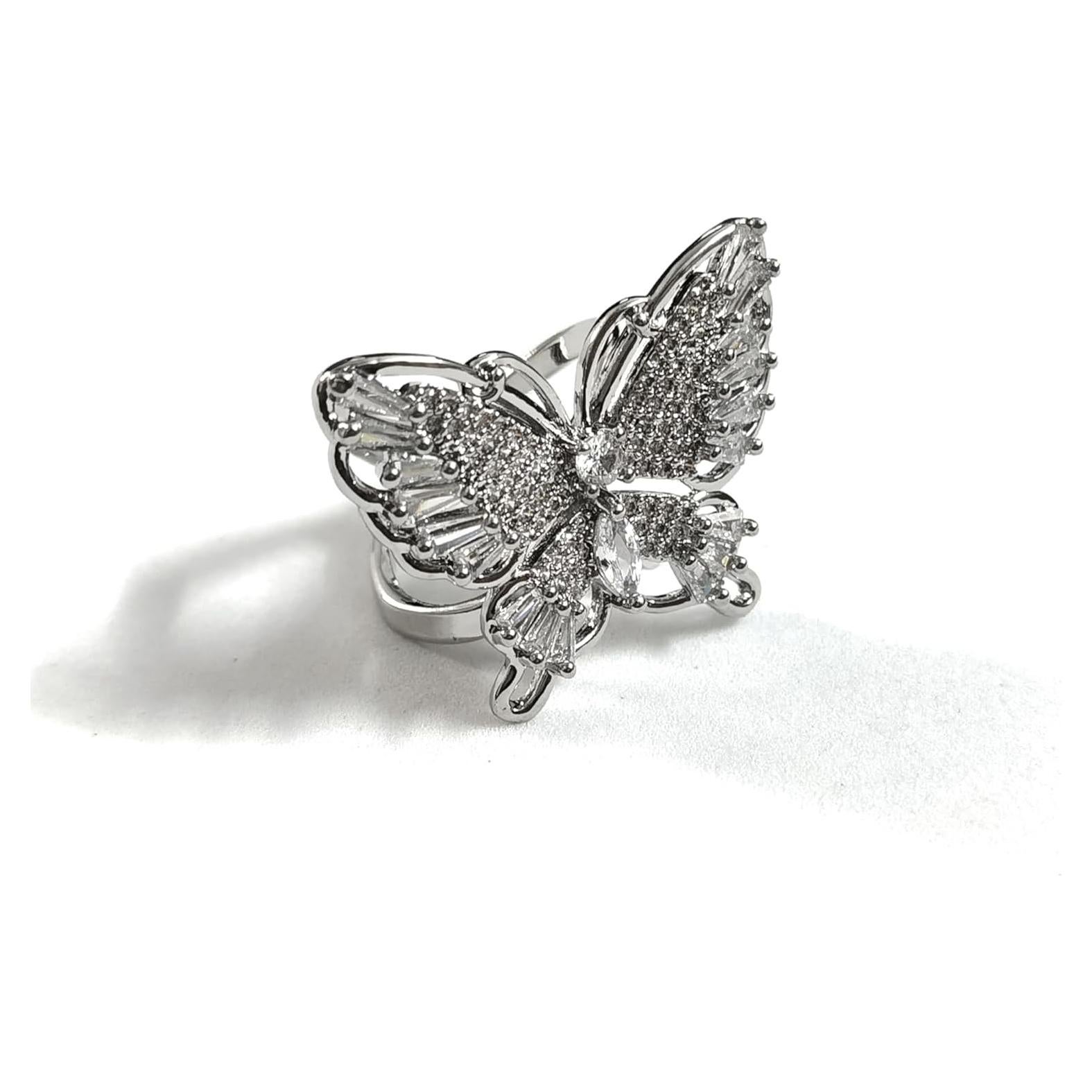 Anillo de Bufanda Mariposa Plateado para Mujeres - Joyería Elegante