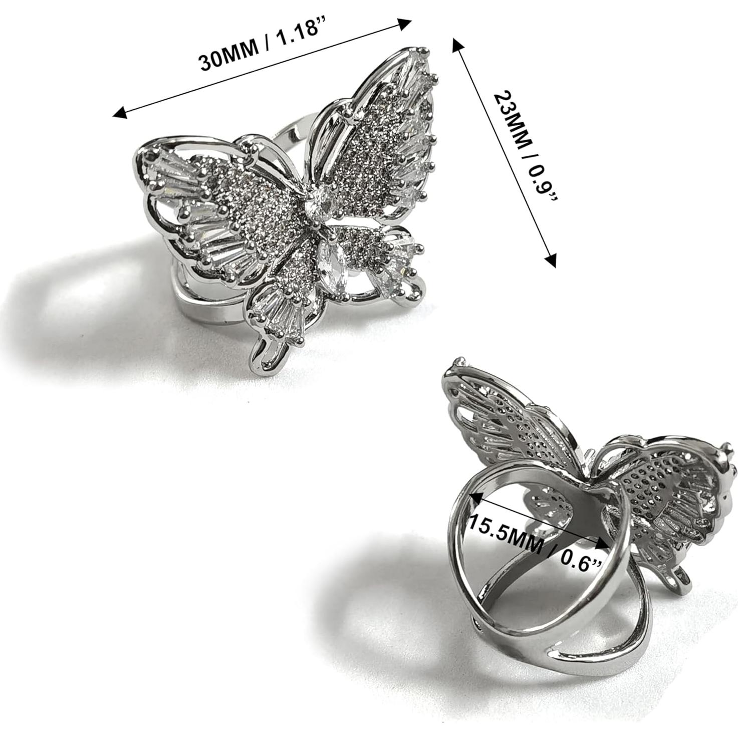 Anillo de Bufanda Mariposa Plateado para Mujeres - Joyería Elegante