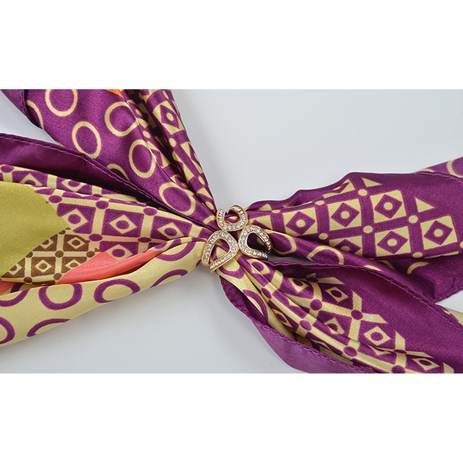 6 Clips de Bufanda de Seda XHBTS con Cristales para Mujeres