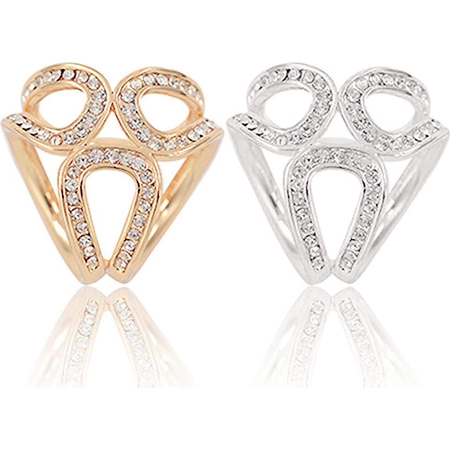 6 Clips de Bufanda de Seda XHBTS con Cristales para Mujeres