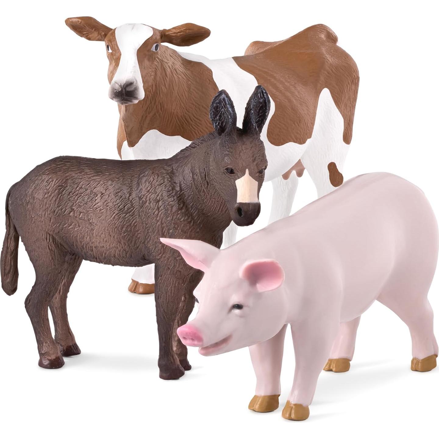 Figuras de Animales de Granja Terra by Battat - Cerdo, Burro, Vaca