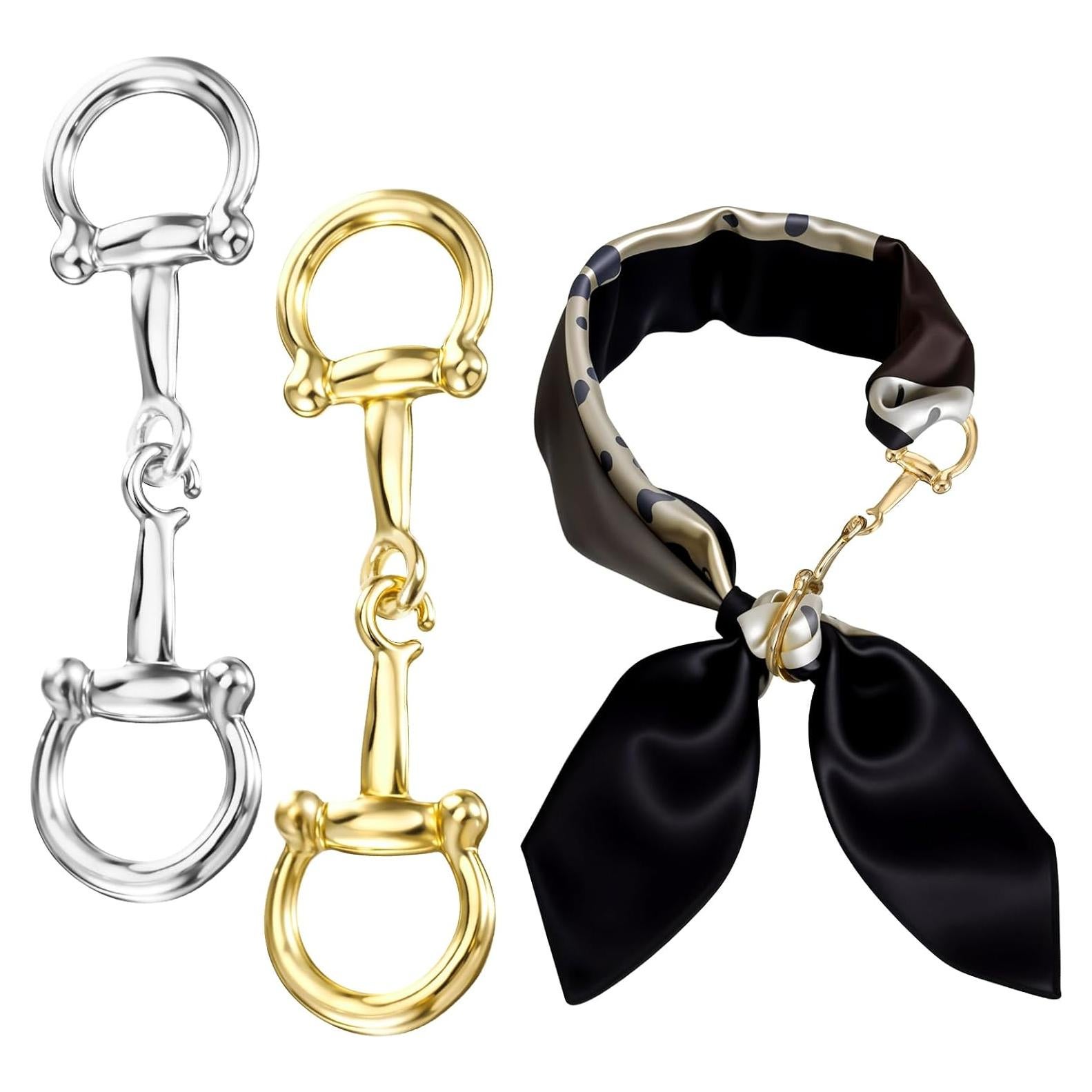 Anillo de Bufanda AOZUO 2pcs Metal Dorado Plateado 7.8x2.2cm