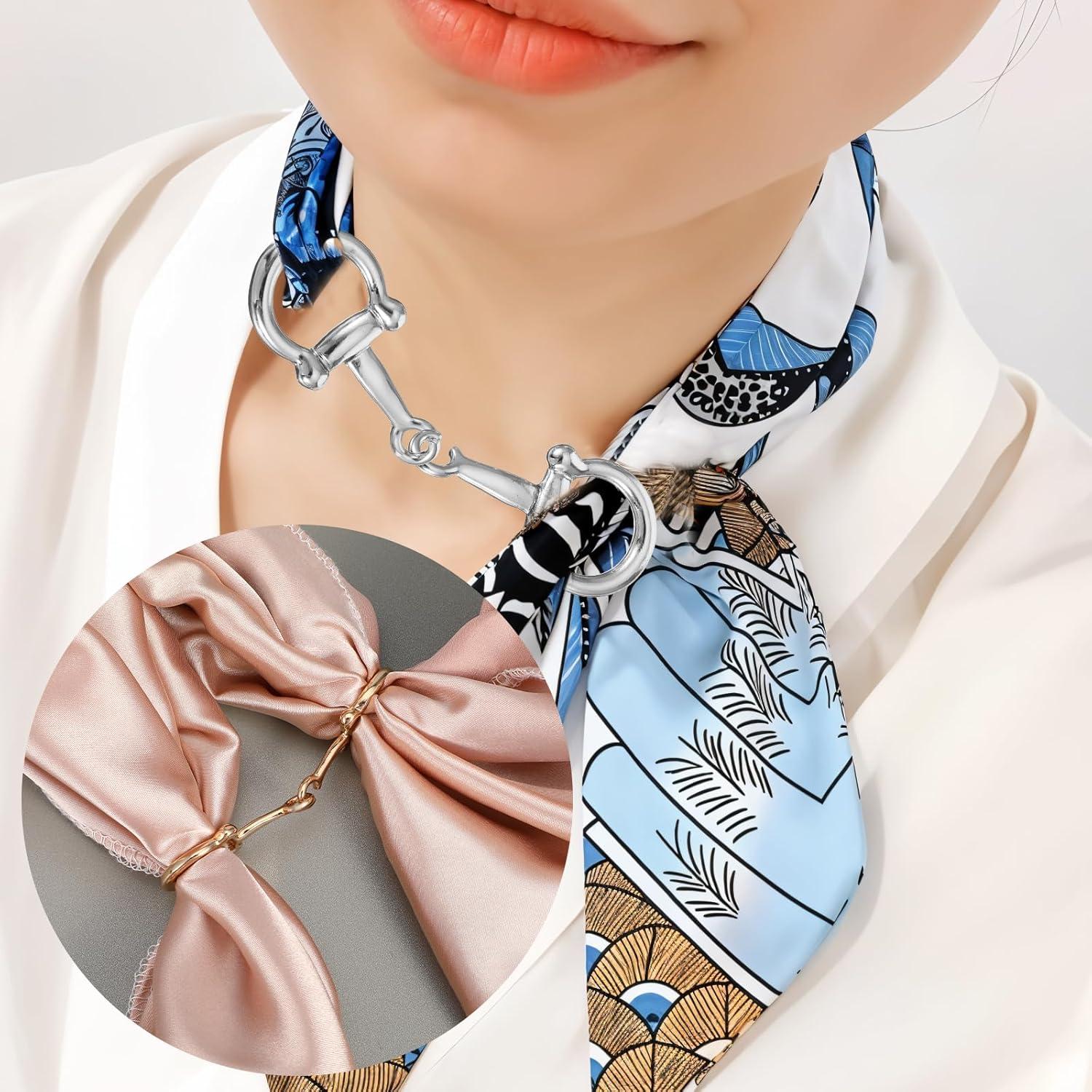 Anillo de Bufanda AOZUO 2pcs Metal Dorado Plateado 7.8x2.2cm