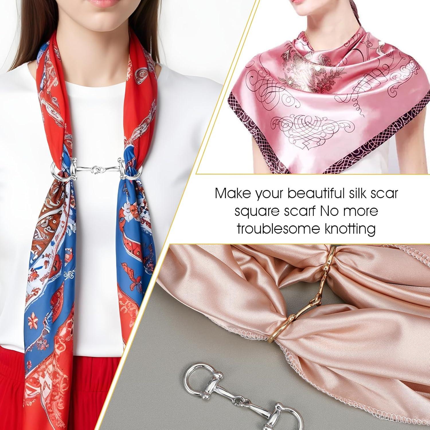 Anillo de Bufanda AOZUO 2pcs Metal Dorado Plateado 7.8x2.2cm