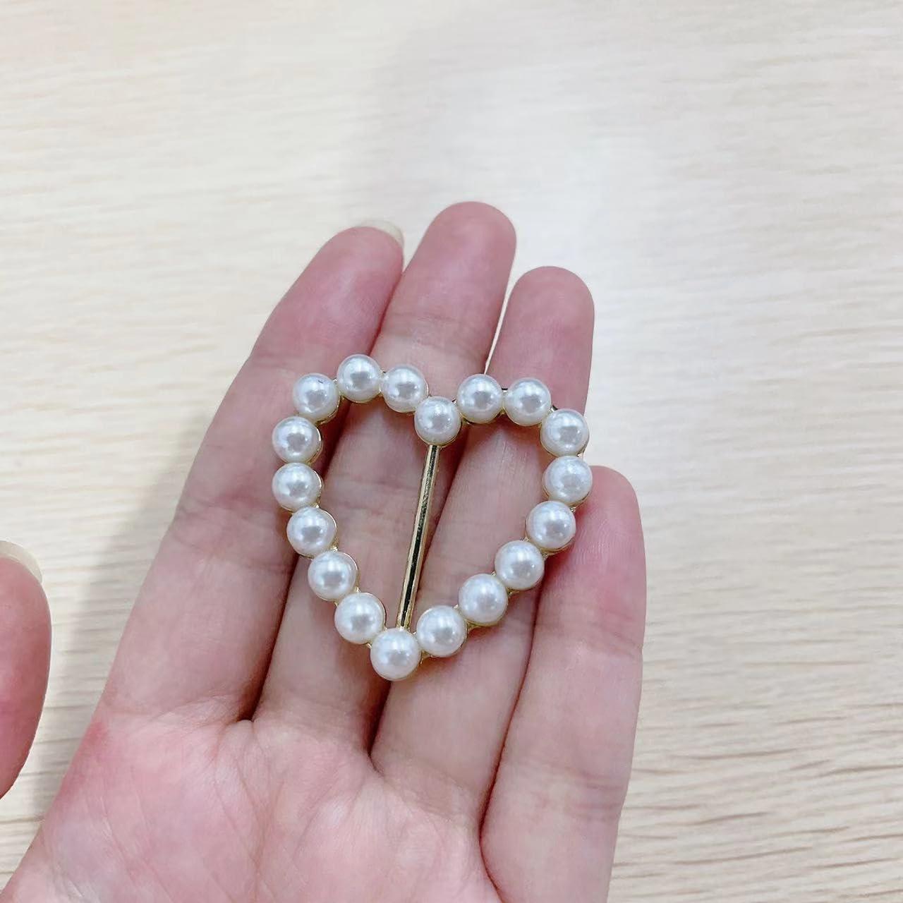 Anillo de bufanda en forma de corazón Kokoma con perlas