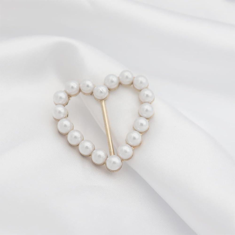 Anillo de bufanda en forma de corazón Kokoma con perlas
