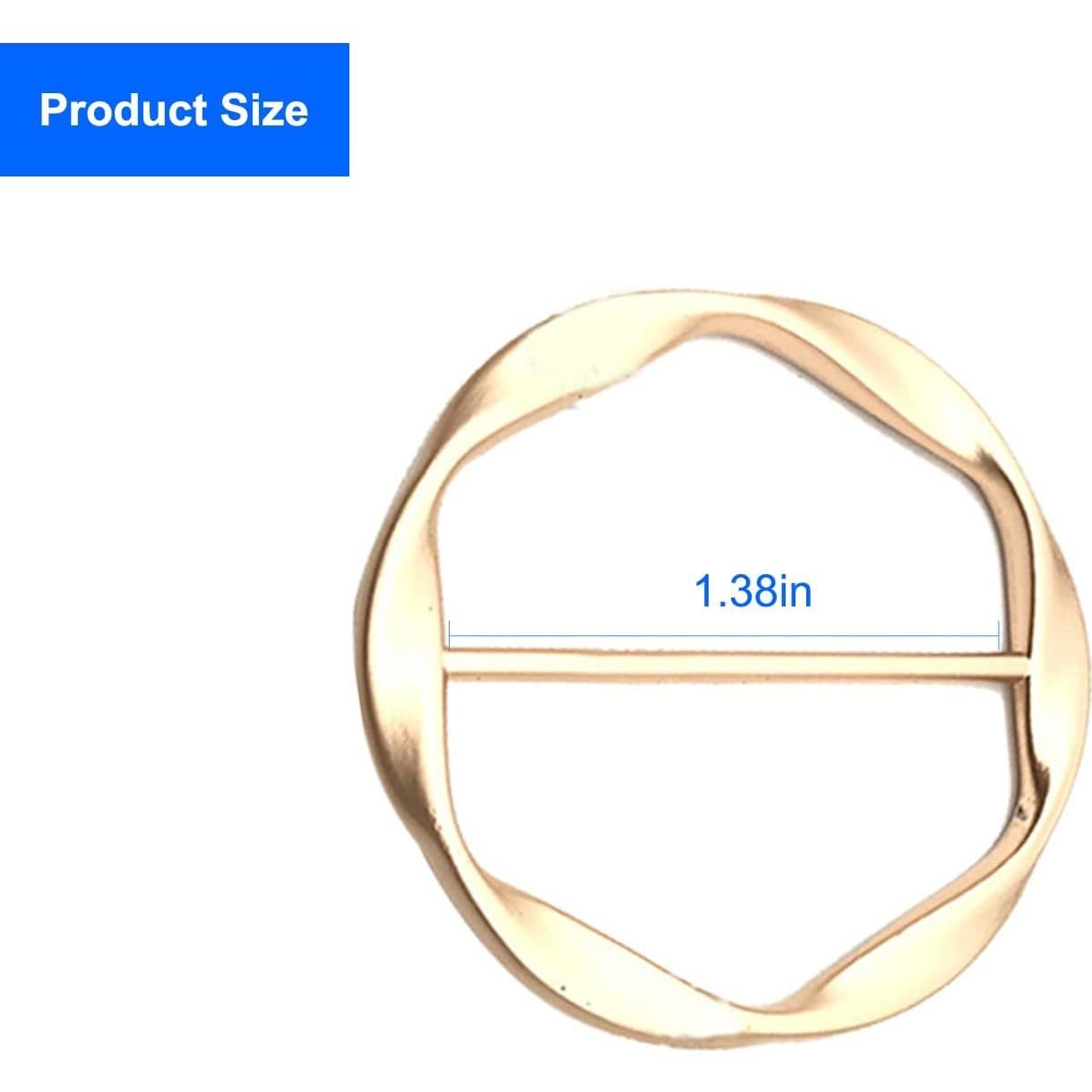 2 Anillos de Bufanda de Seda Clip Moda XUZHAN Oro y Plata