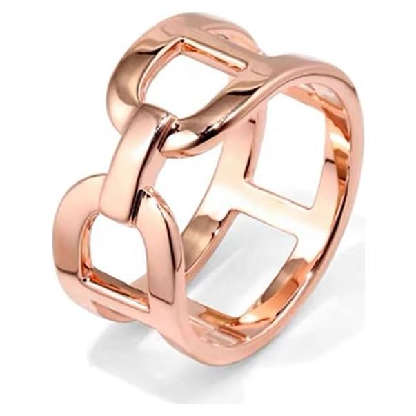 Anillo de Banda Ancha Minimalista Oro Rosa para Mujeres