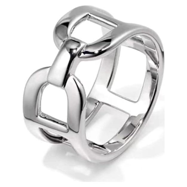 Clip de Bufanda de Seda con Cadena Gruesa Dtja - Tono Plateado