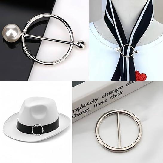 6 Clips de Anillo para Bufanda de Seda Yasowdkel - Aleación de Zinc