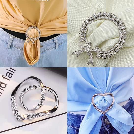 6 Clips de Anillo para Bufanda de Seda Yasowdkel - Aleación de Zinc