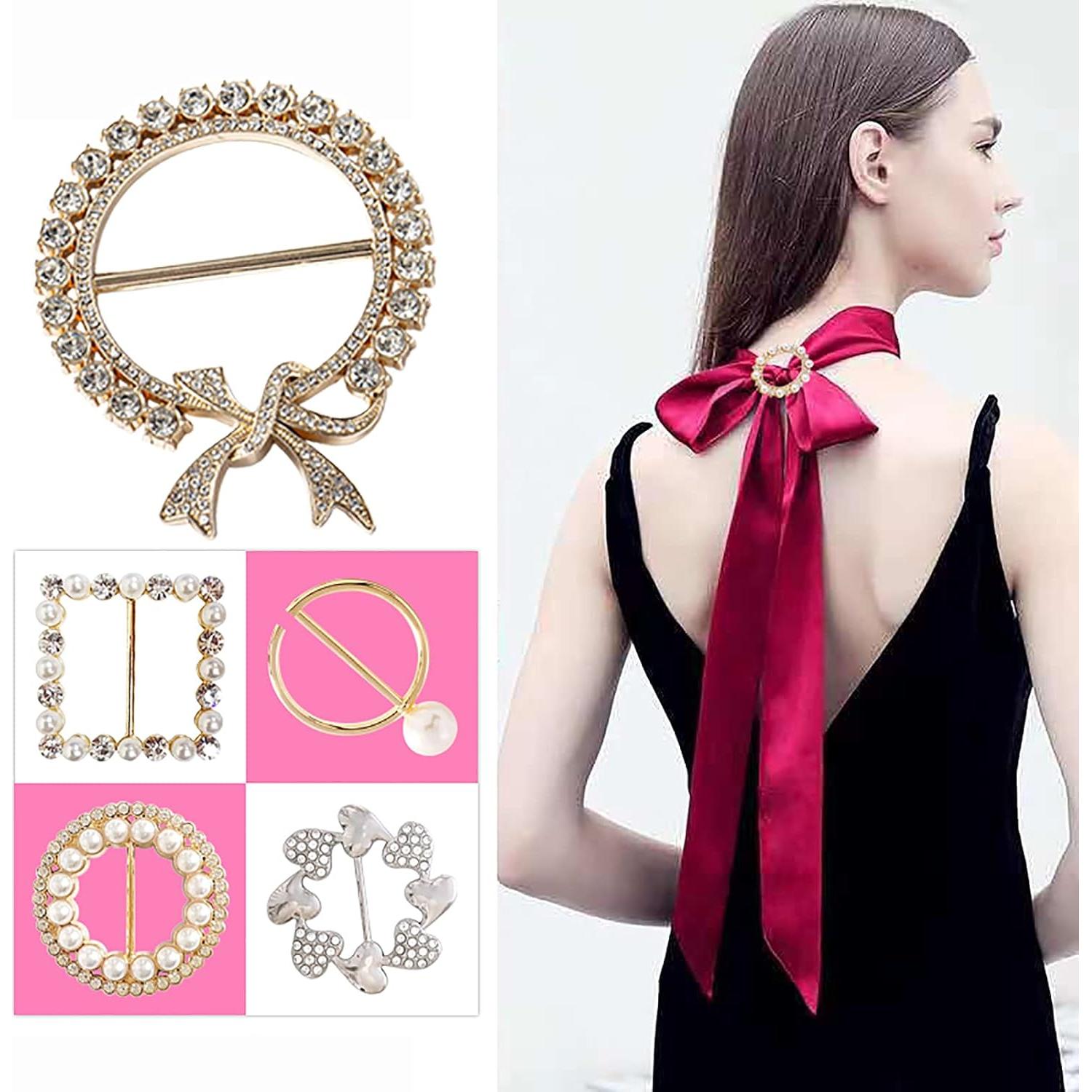 Clips de Bufanda y Corbata TXZWJZ - 12 Piezas con Perlas y Strass