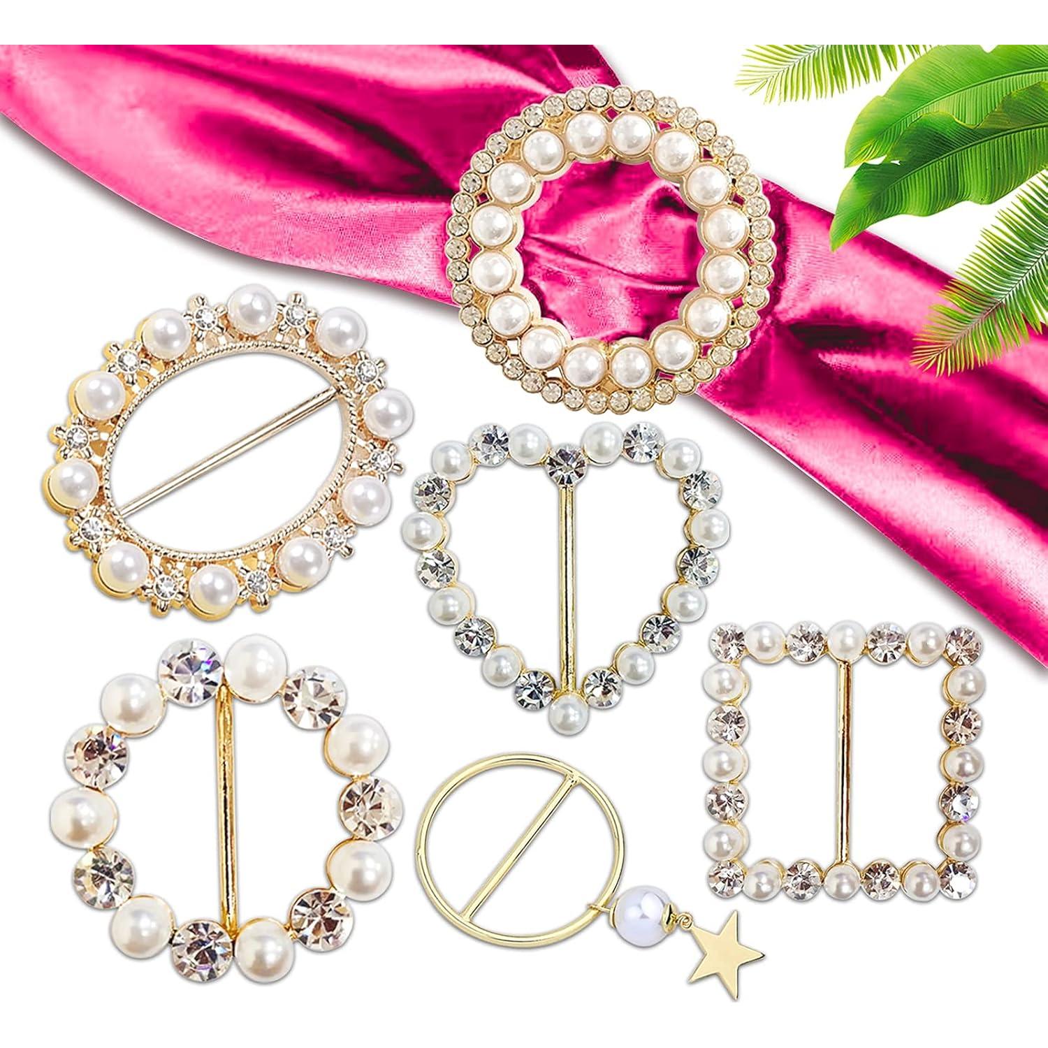 Clips de Bufanda y Corbata TXZWJZ - 12 Piezas con Perlas y Strass