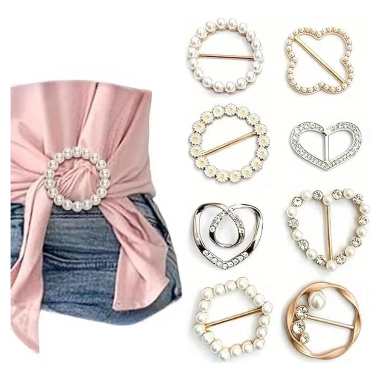 8 Clips de Bufanda y Camisa para Mujeres - Accesorios Elegantes