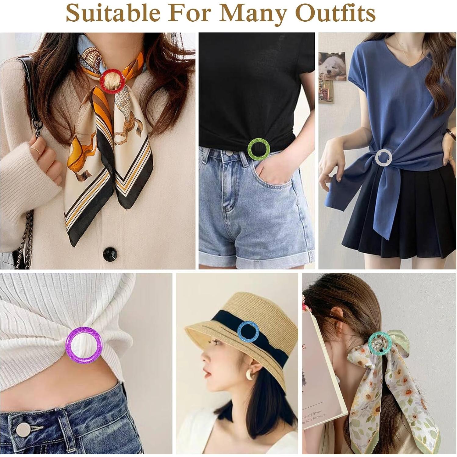 12 Clips de Anillo de Bufanda de Resina para Mujeres - Yasowdkel