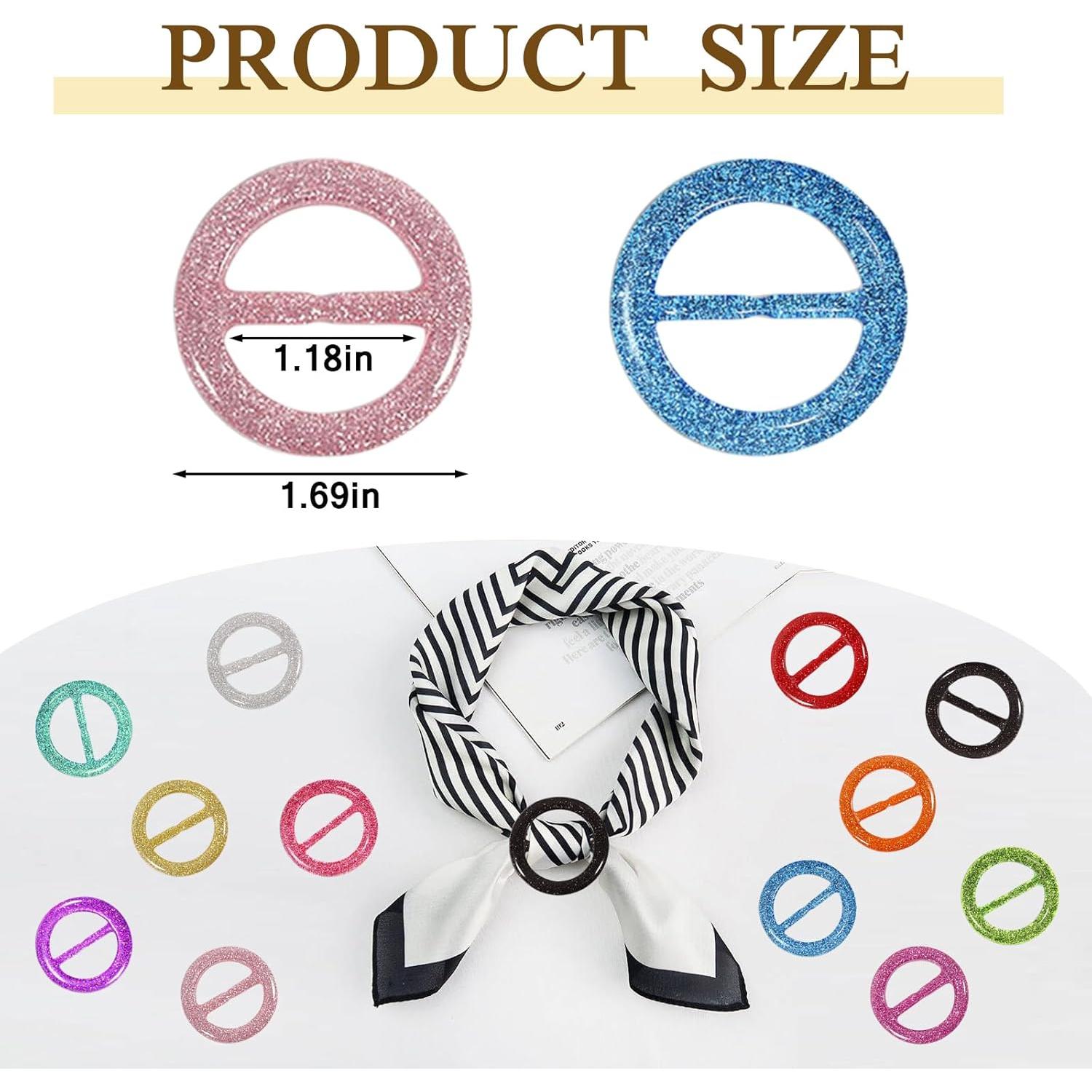 12 Clips de Anillo de Bufanda de Resina para Mujeres - Yasowdkel