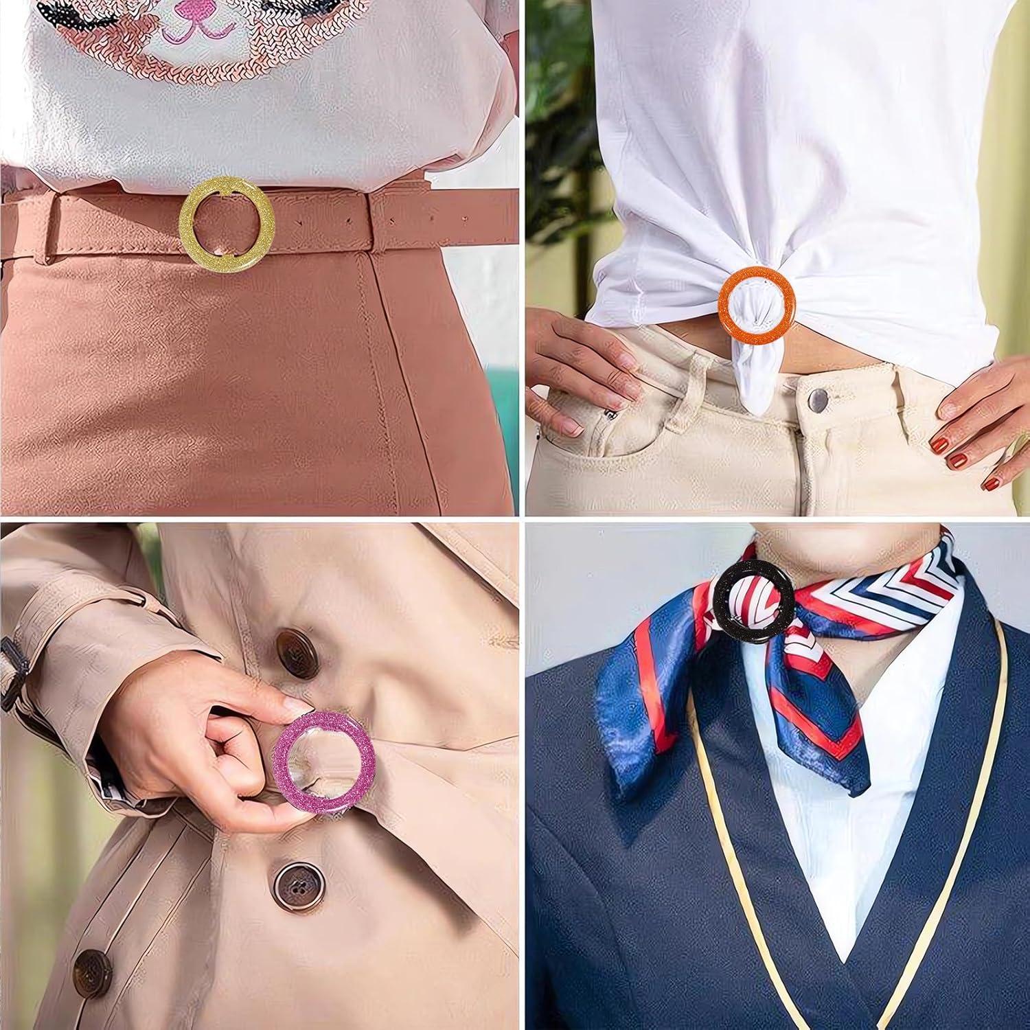 12 Clips de Anillo de Bufanda de Resina para Mujeres - Yasowdkel