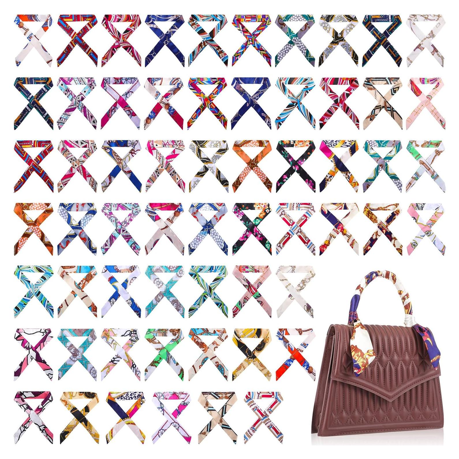 Bufanda delgada para mujeres - 60 piezas de satén 85x4 cm