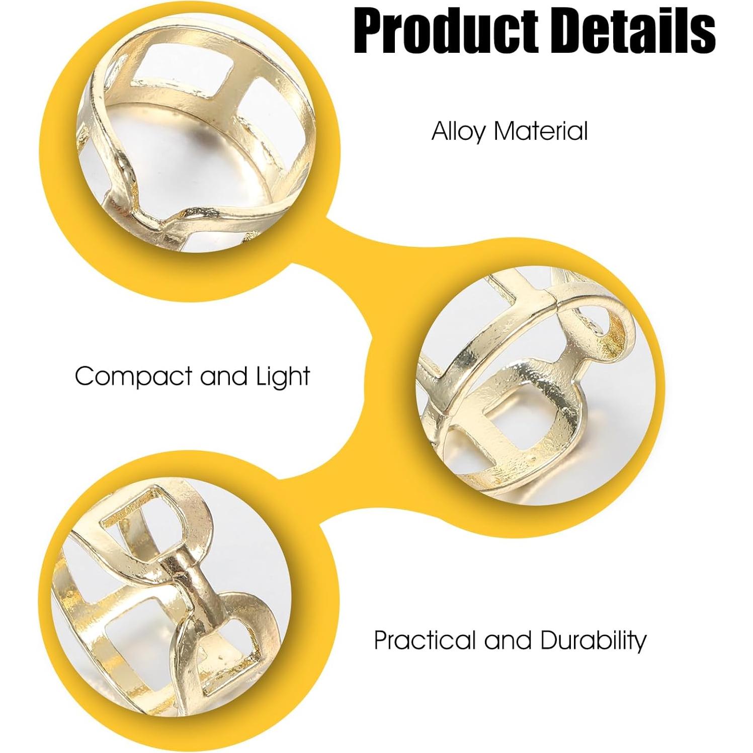 Anillos de Bufanda Bremorou 2 Pcs Oro Plata Elegantes