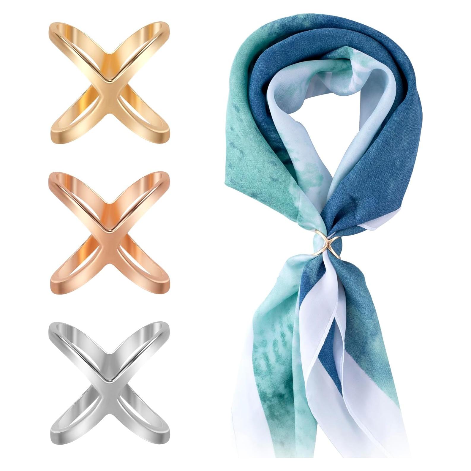 Anillos de Bufanda Joez Clips de Bufanda en Oro, Plata y Rosa