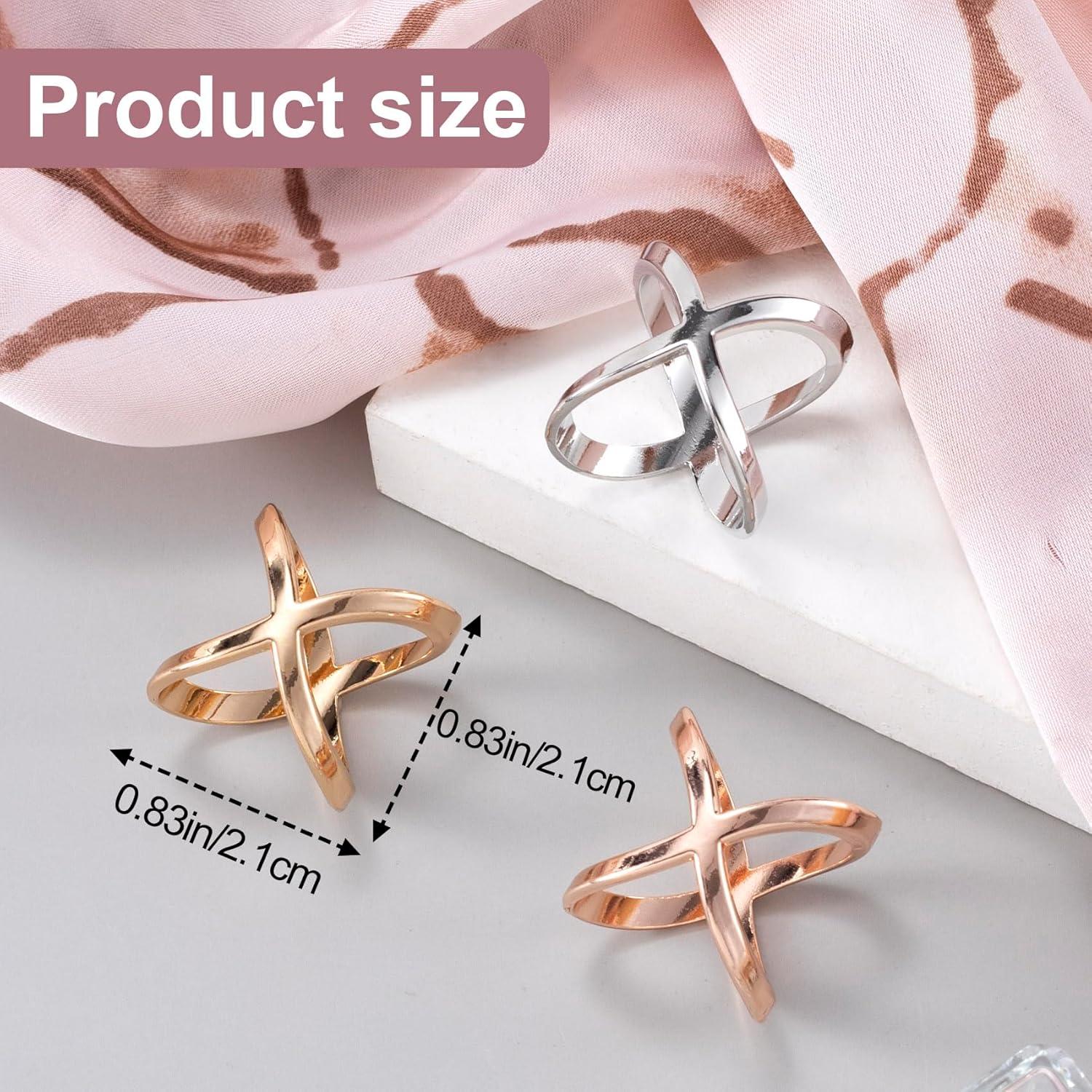 Anillos de Bufanda Joez Clips de Bufanda en Oro, Plata y Rosa