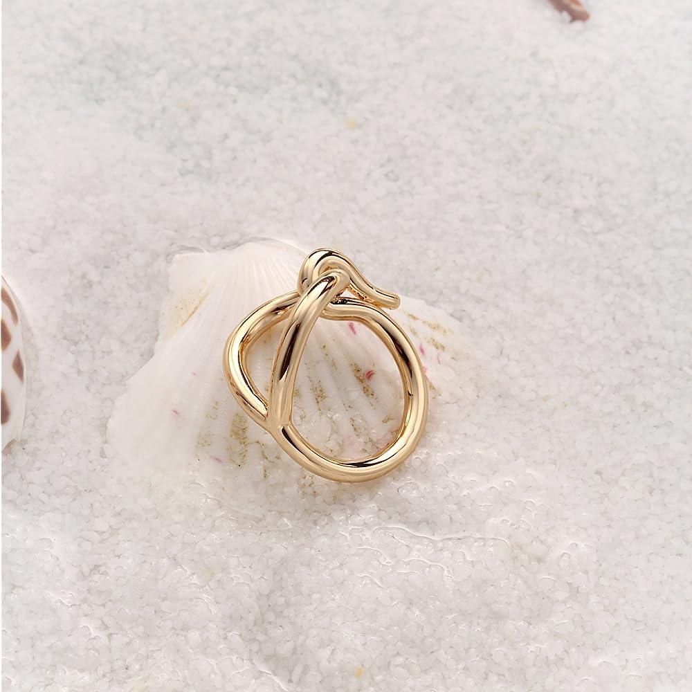 Anillo Broche de Bufanda de Seda Minimalista Oro 18 mm