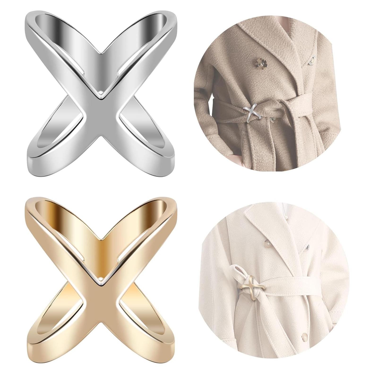 Anillo de Bufanda SYWDUDUCLT para Mujeres - Oro y Plata, 2 Pcs