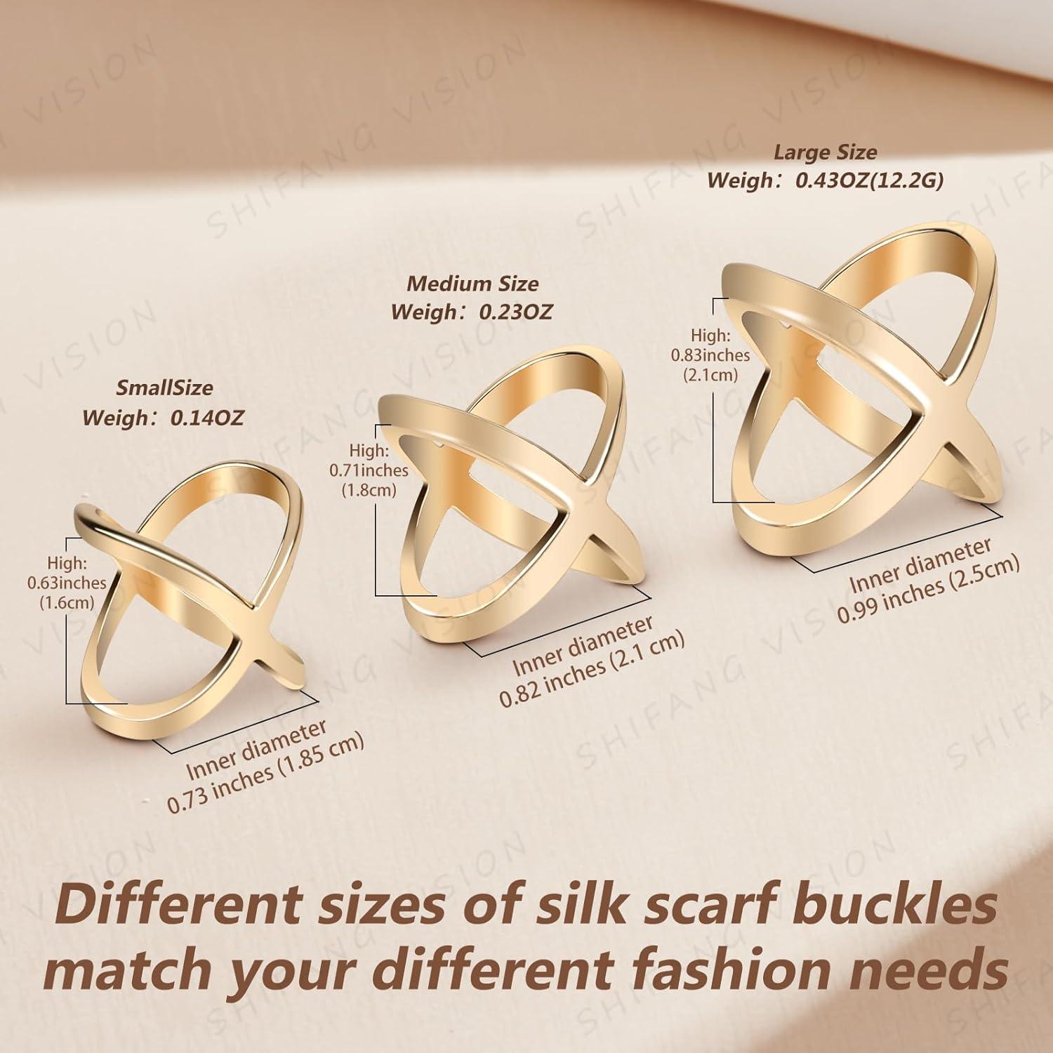 Anillo de Bufanda SYWDUDUCLT para Mujeres - Oro y Plata, 2 Pcs