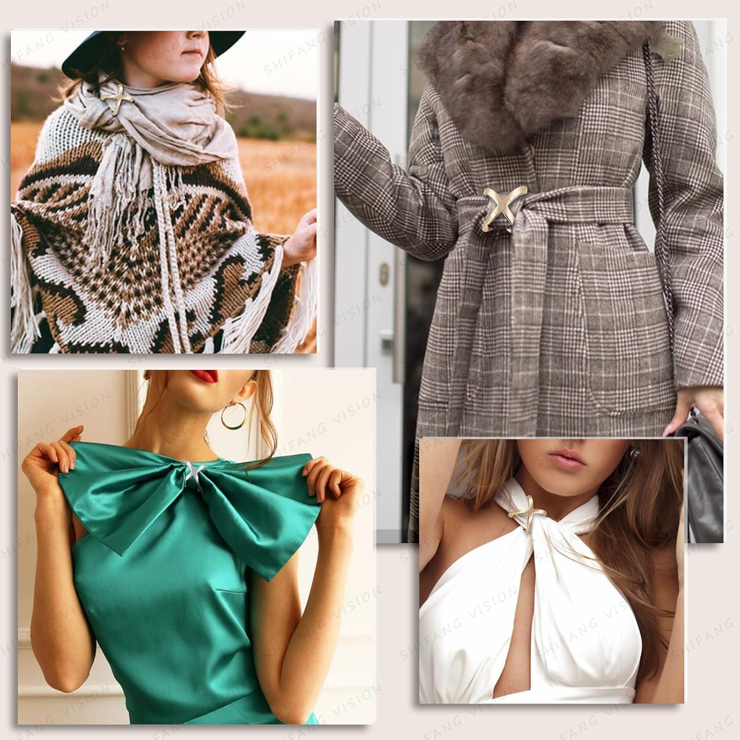 Anillo de Bufanda SYWDUDUCLT para Mujeres - Oro y Plata, 2 Pcs