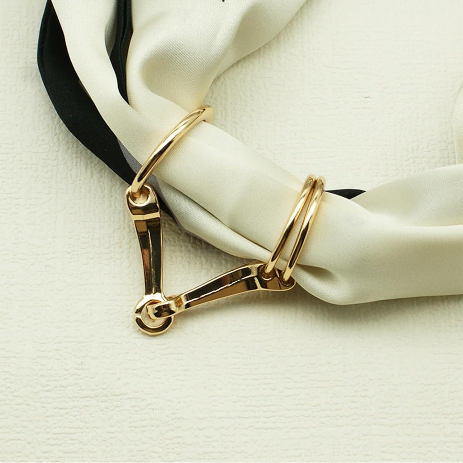 3 Anillos de Bufanda de Seda FengFaer - Clip Elegante para Mujeres
