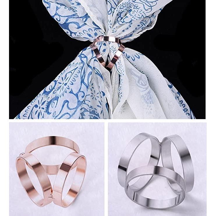 Anillos de Bufanda 6pcs 123Arts con Flor de Perla y Rhinestone