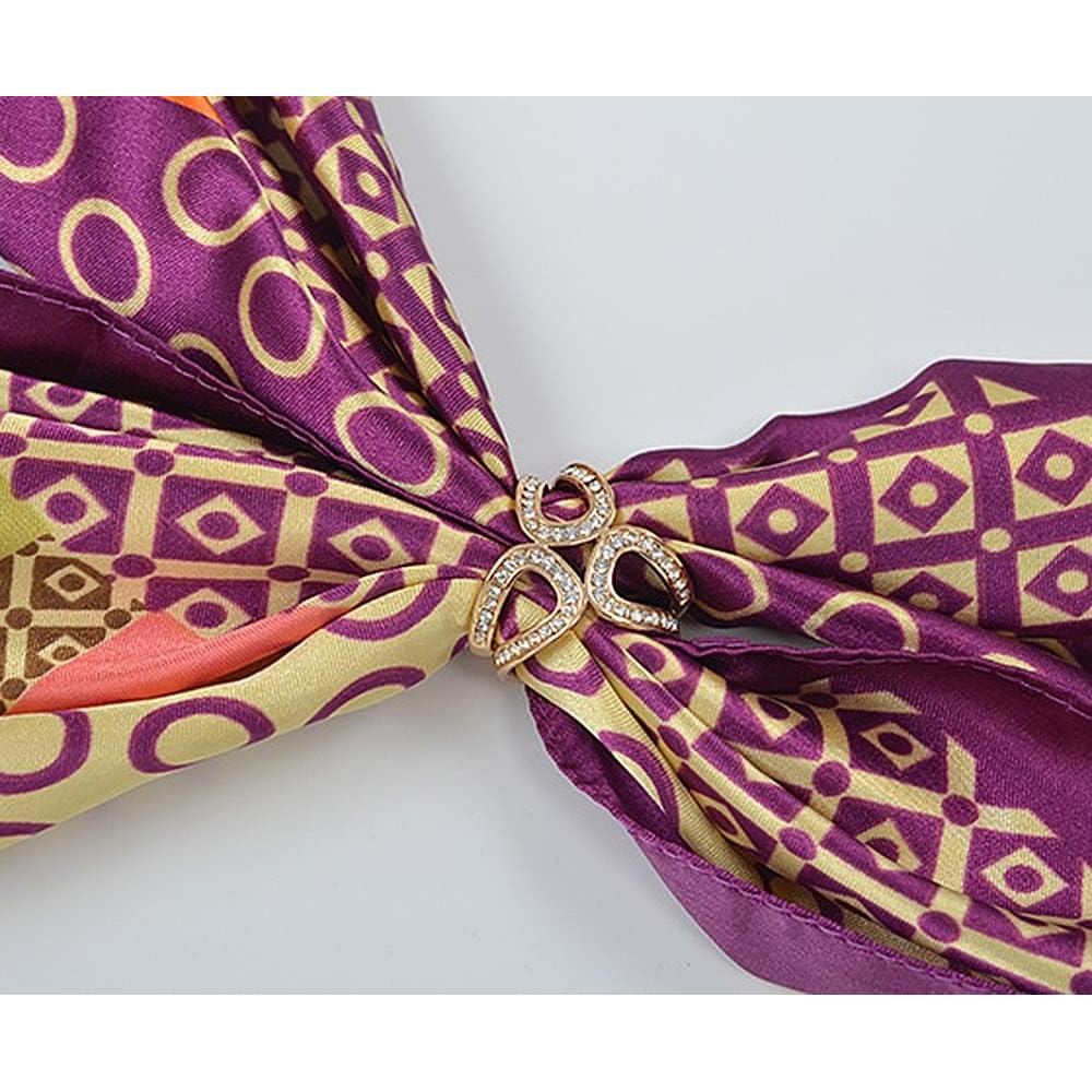 Anillos de Bufanda 6pcs 123Arts con Flor de Perla y Rhinestone