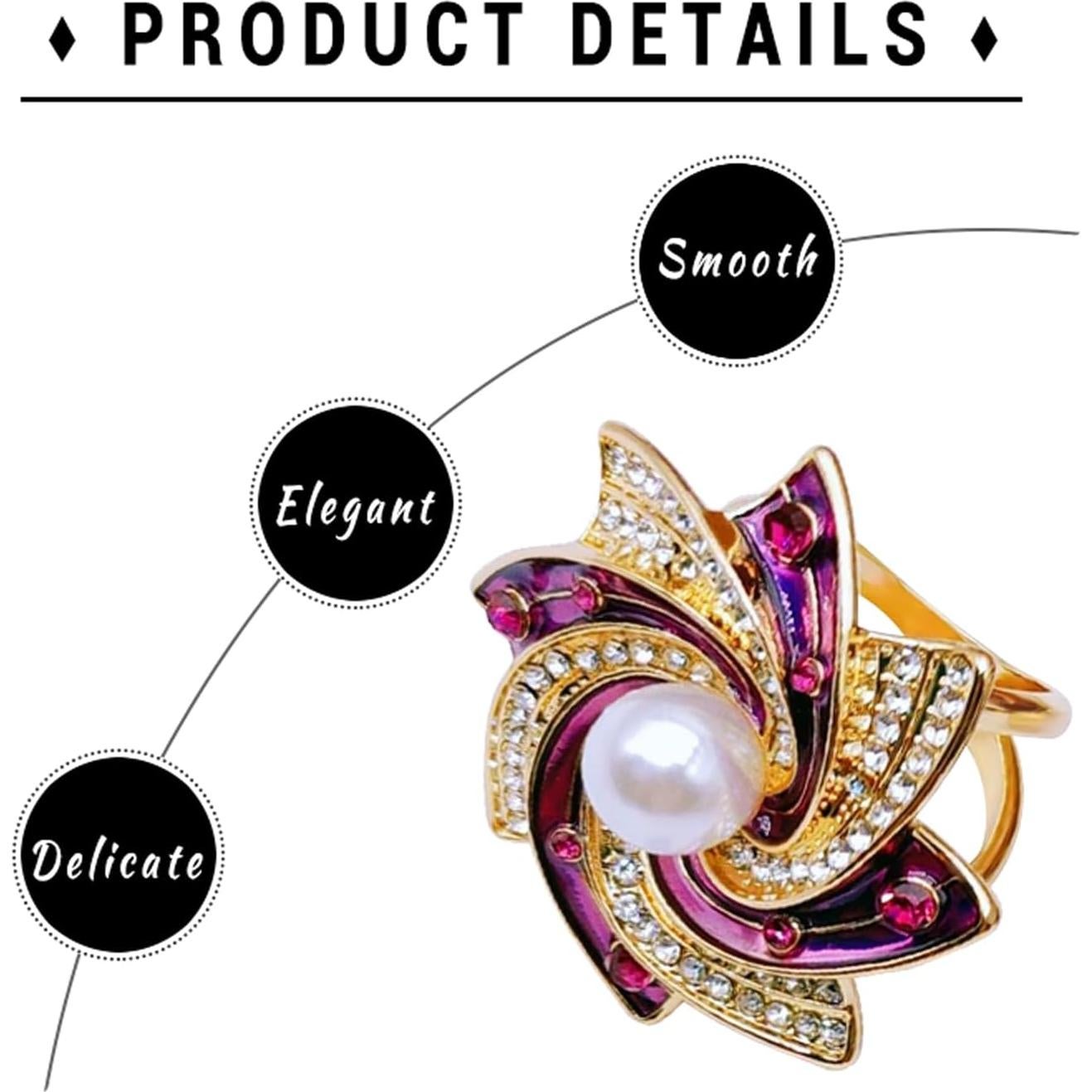 Clip de Bufanda Elegante Tijeyi 3 Piezas Perlas Doradas